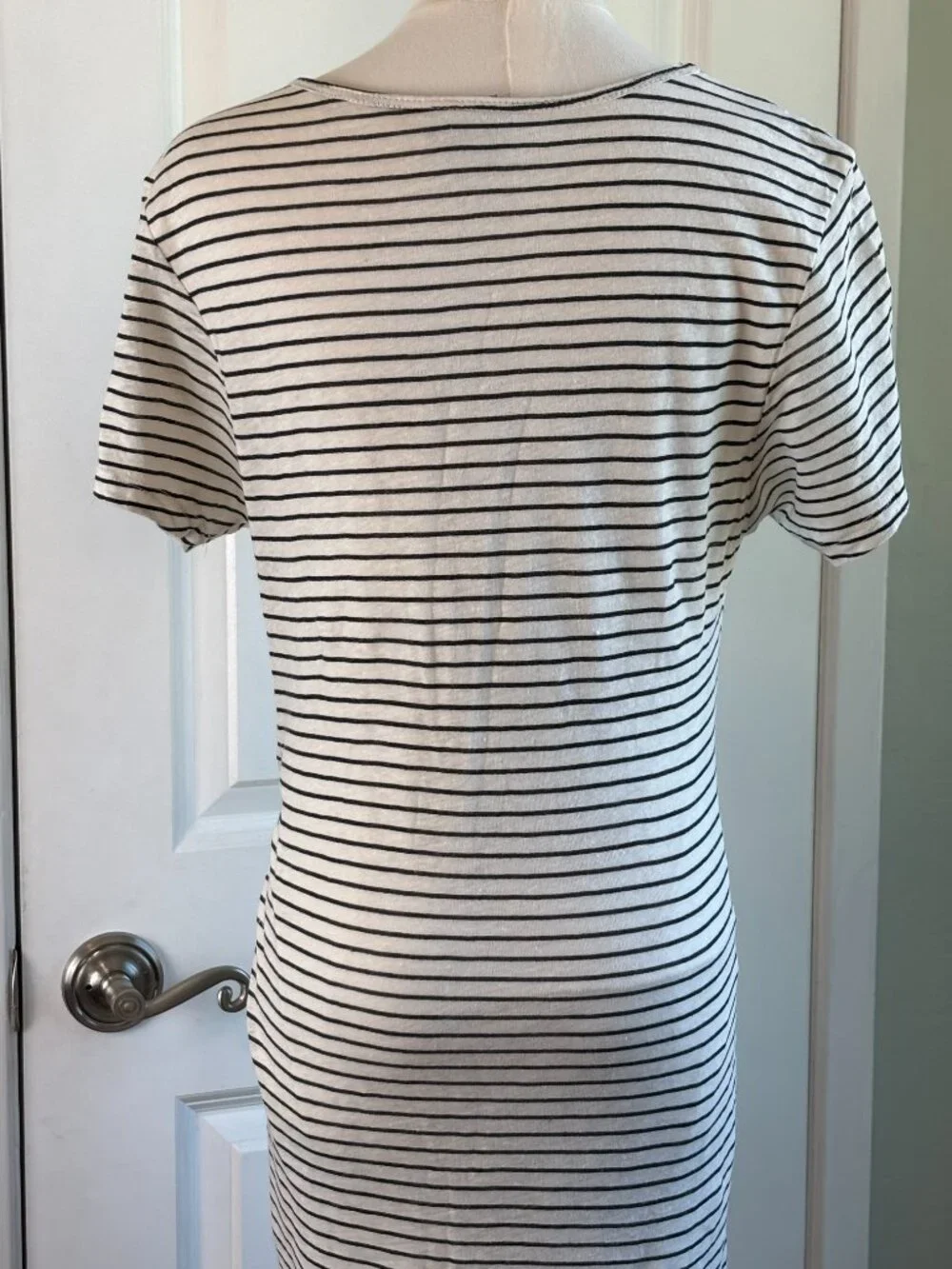 Bundle 2/$30! Dolan Left Coast Linen Stripe Ruched Dress Size Small EUC - Picture 7 of 13